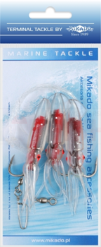Mikado Zestaw Morski - Squid Rig 7.5cm - Hak 3x4/0